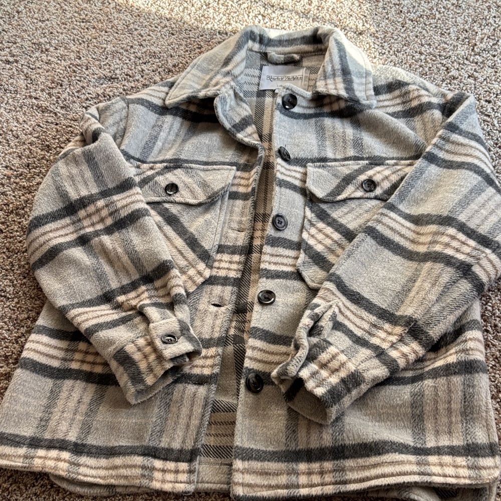 Plaid Button-Up Jacket Shacket